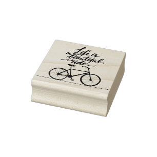 Life Is A Beautiful Ride Lime Green Rubber Stamp