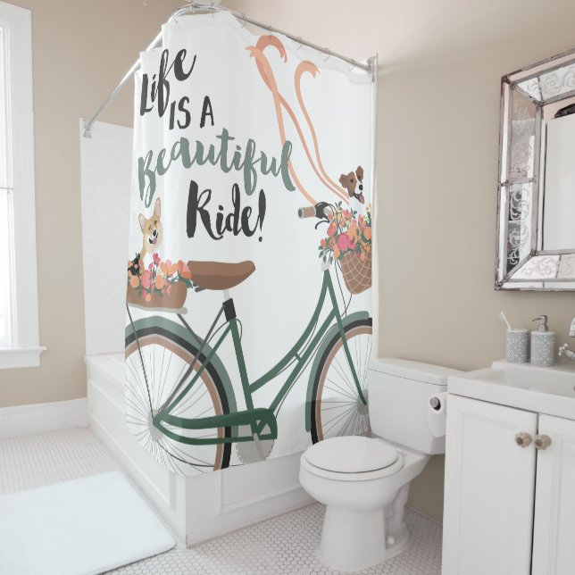 Life is a Beautiful Ride Shower Curtain (In Situ)