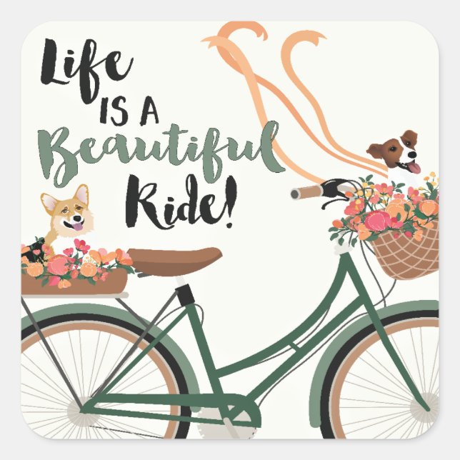 Life is a Beautiful Ride Square Sticker (Front)