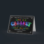 Life is a Cabaret, old chum Card<br><div class="desc">This " Life is a Cabaret, old chum" design is perfect as a heart warming gift to let a loved one know that you are thinking of them and bring a smile. You can add lines of text in a host of fonts and where there are borders and scrolls, you...</div>
