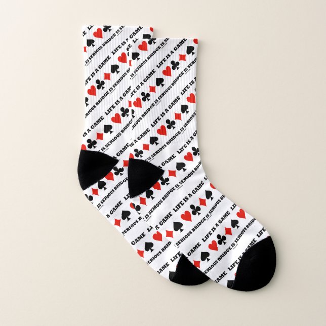 Life Is A Game Bridge Is Serious Four Card Suits Socks (Pair)