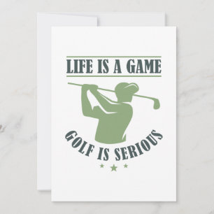 Life Is A Game Golf Is Serious Thank You Card