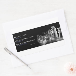 "Life is a game" Inspirational Quote Rectangular Sticker