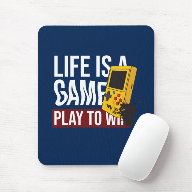 LIFE IS A GAME PLAY TO WIN MOUSE MAT (With Mouse)