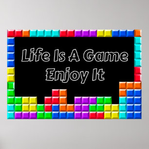 "Life Is A Game" Positive Wall art Poster