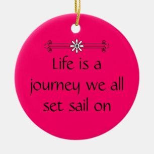 Life is a journey ceramic tree decoration