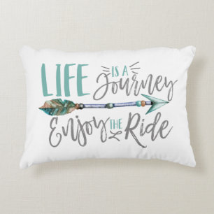 Life is a Journey Enjoy the Ride Boho Wanderlust Decorative Cushion