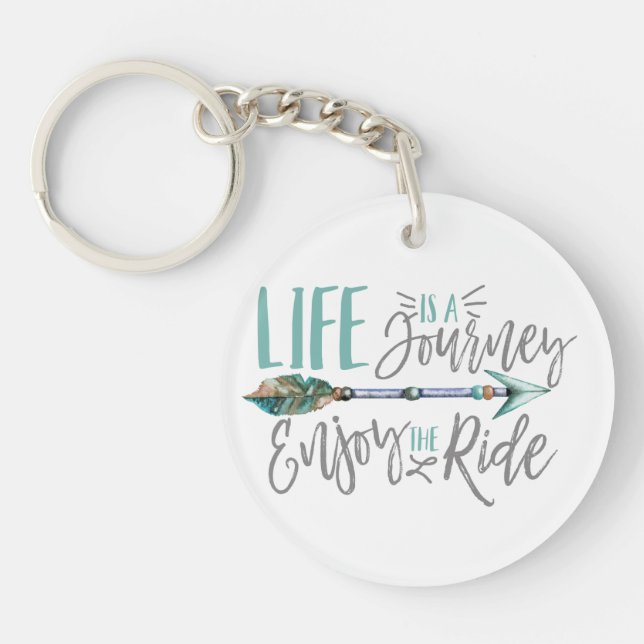 Life is a Journey Enjoy the Ride Boho Wanderlust Key Ring (Front)