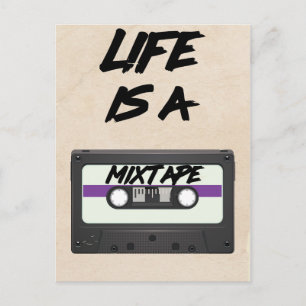 life is a mixtape inspirational quote postcard