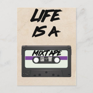 life is a mixtape inspirational quote postcard