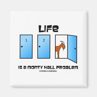 Life Is A Monty Hall Problem (Three Doors) Magnet