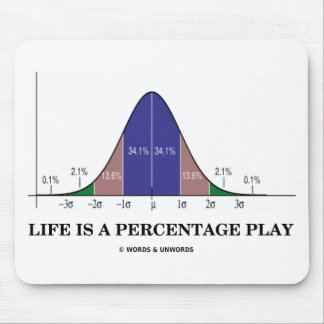 Life Is A Percentage Play (Statistics Humour) Mouse Mat