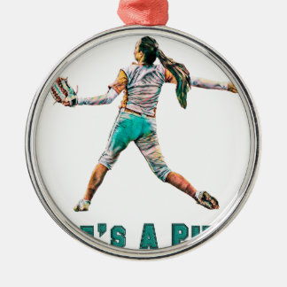 Life Is a Pitch Metal Tree Decoration