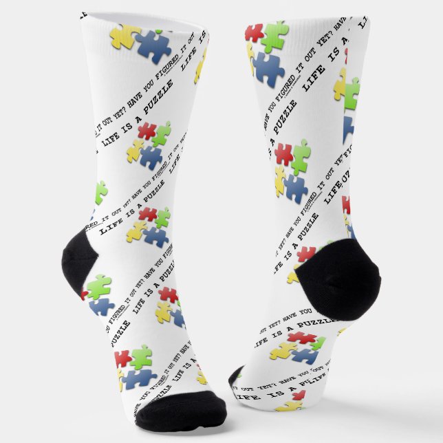 Life Is A Puzzle Have You Figured It Out Yet? Socks (Angled)