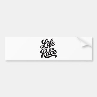 Life is a Race Custom-Cut Vinyl Motivational  Bumper Sticker