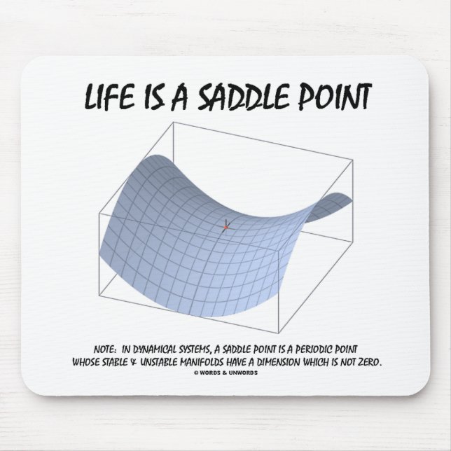 Life Is A Saddle Point (Math & Geometry) Mouse Mat (Front)
