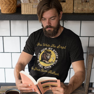 Life Is A Story Lion Reading Book Of Life Men's T-Shirt