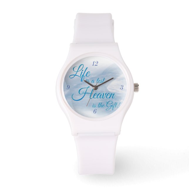 Life Is A Test Heaven Is The Gift Sporty Watch (Front)