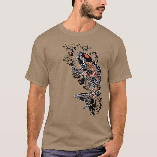 Life is about balance. Black and red koi fish T-Shirt (Front)
