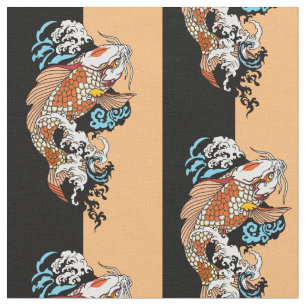 life is about balance. Japanese koi carp fish Fabric