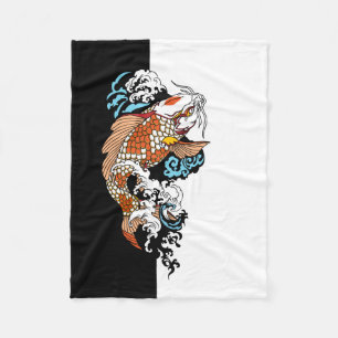 Life is about balance. Japanese koi carp fish Fleece Blanket