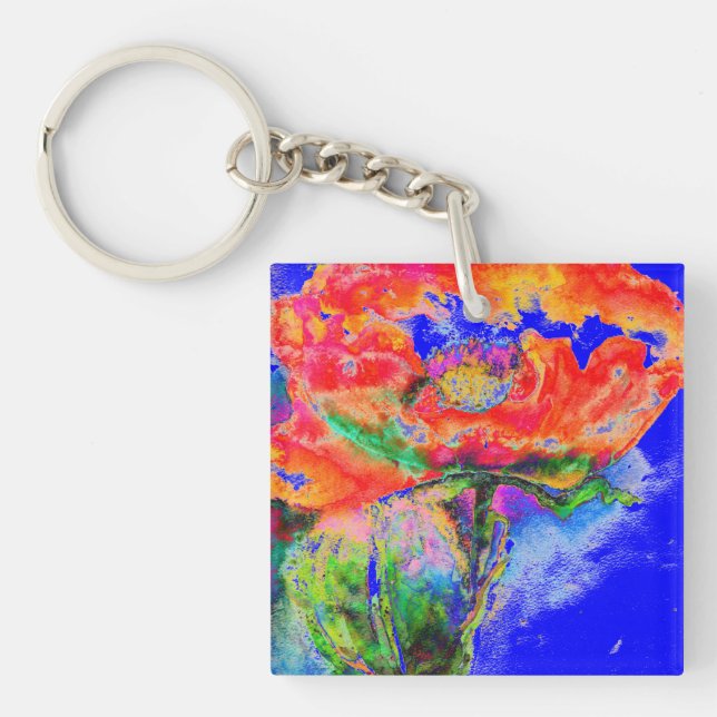 Life is about the Journey - red poppy Key Ring (Front)