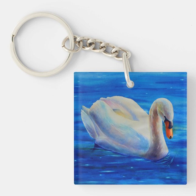 Life is about the Journey - swan Key Ring (Front)