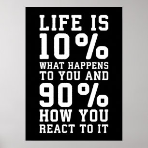 Life Is About What Happens To You vs How You React Poster