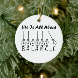Life is all about balance motivational inspiration ceramic tree decoration