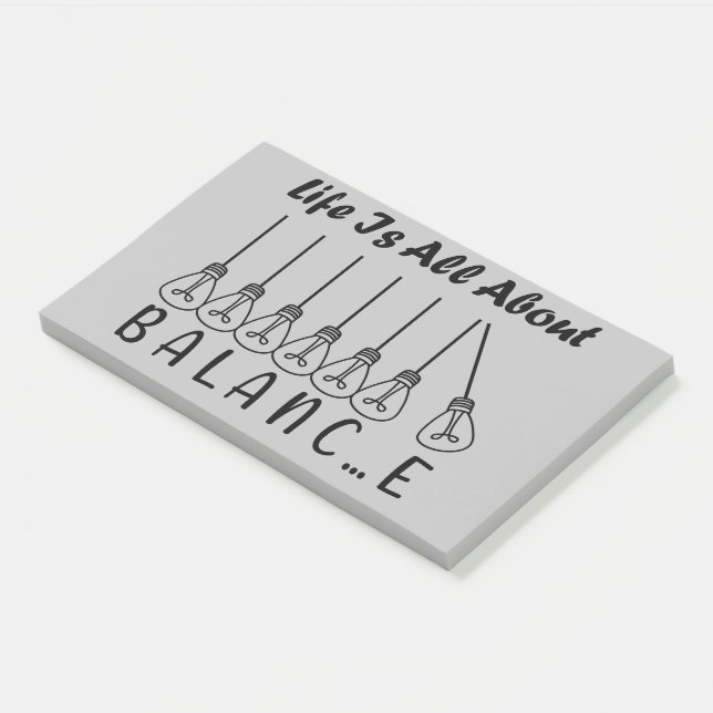Life is all about balance motivational inspiration post-it notes (Angled)