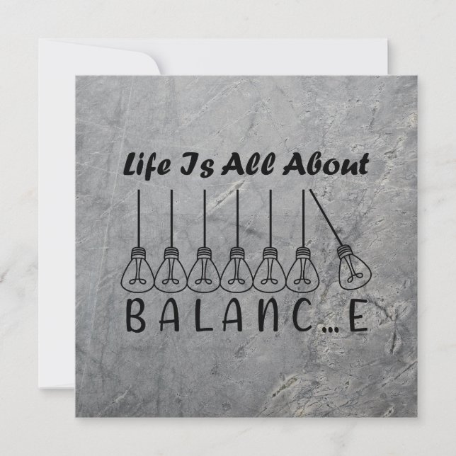 Life is all about balance motivational inspiration thank you card (Front)