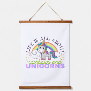 Life is all about rainbow and unicorns hanging tapestry