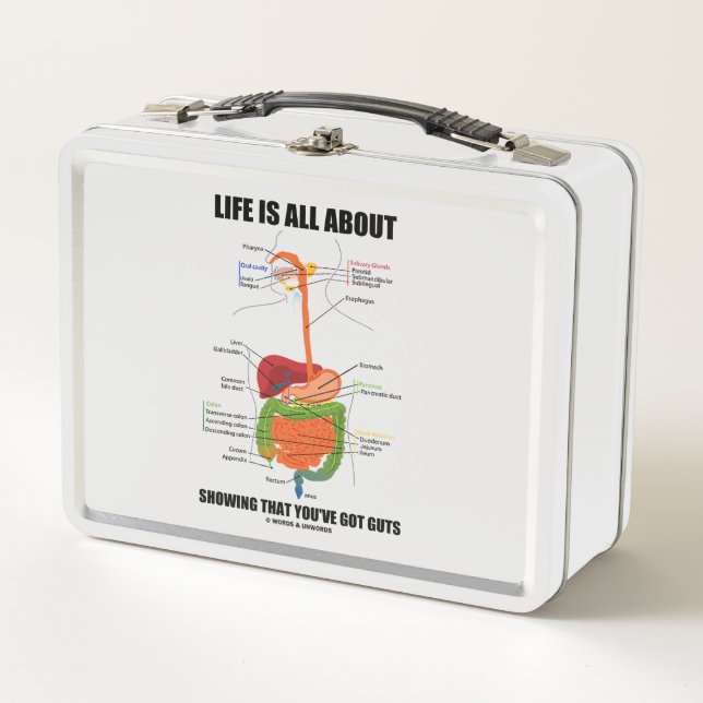 Life Is All About Showing That You've Got Guts Metal Lunch Box (Front)