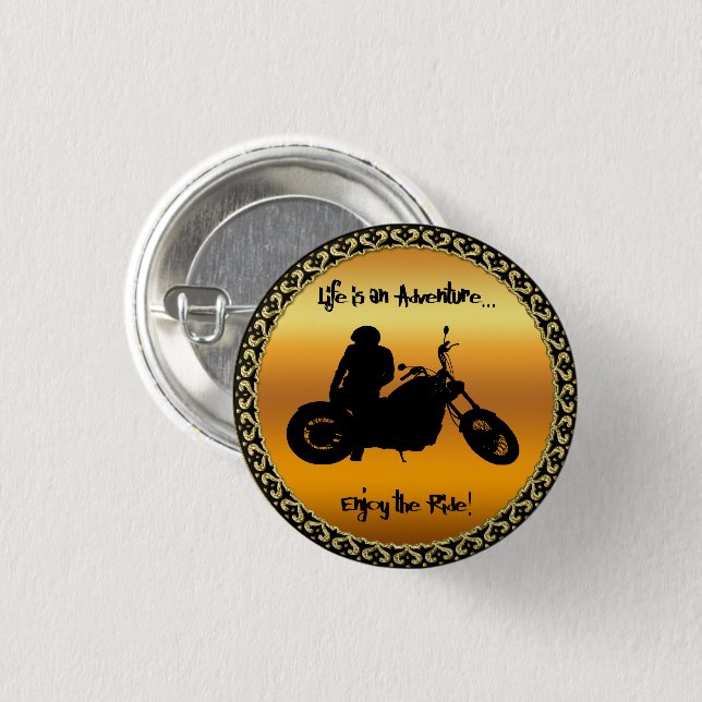 Life is an adventure enjoy the ride 3 cm round badge (Front & Back)