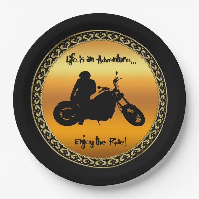 Life is an adventure enjoy the ride paper plate (Front)