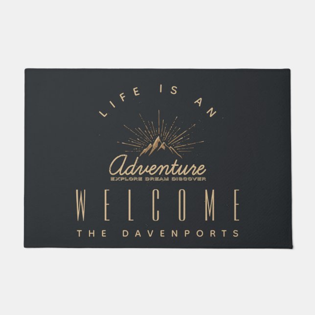 Life is an Adventure Explore Dream Discover Doormat (Front)