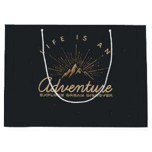 Life is an Adventure Explore Dream Discover Large Gift Bag