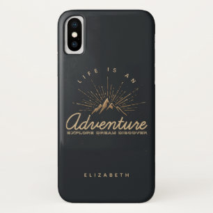 Life is an Adventure Mountain with Sunrays iPhone X Case