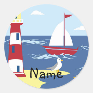 Life Is An Adventure Nautical BOY Godson Gift Classic Round Sticker