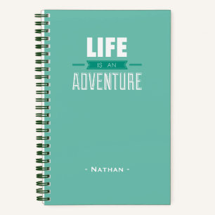 Life is an Adventure Quote Personalised Travel Notebook