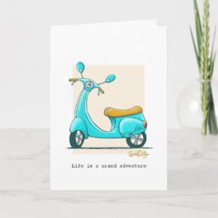 Life is an Adventure, Vespa Scooter Greeting Card