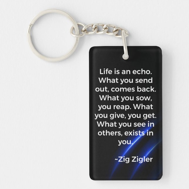 Life is an echo quote key ring (Front)