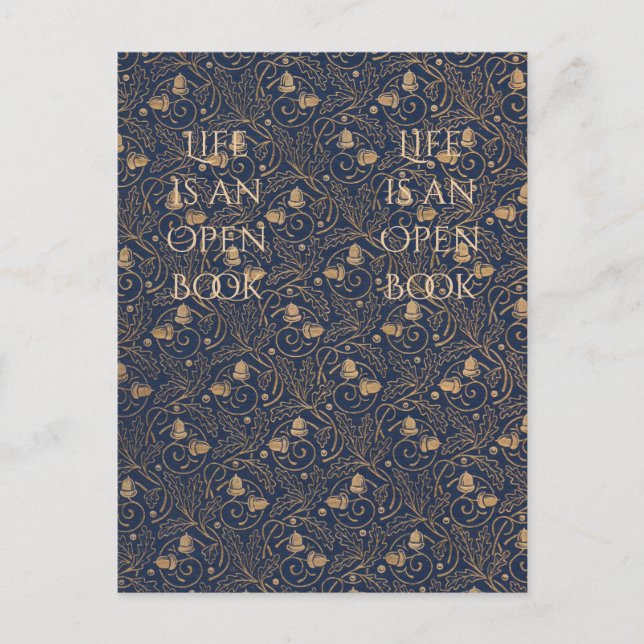 "Life is an Open Book" Bookmark Postcard (Front)