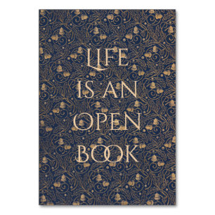 "Life is an Open Book" Bookmark Table Number