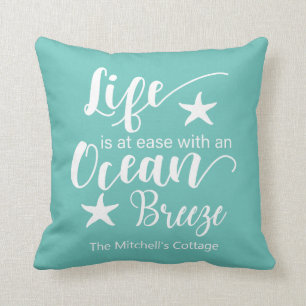 Life Is At Ease With An Ocean Breeze- Nautical Thr Cushion