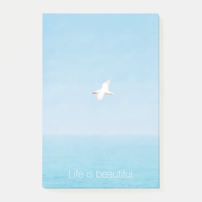 Life is Beautiful Aqua Beach Inspirational Quote Post-it Notes (Front)