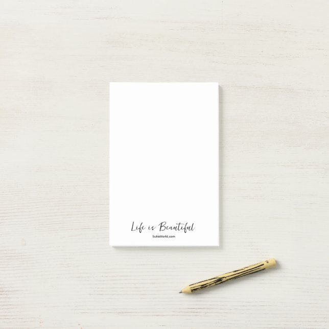 Life is Beautiful Blog Brand Website Post-it Notes (On Desk)
