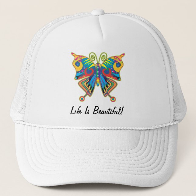 Life Is Beautiful Butterfly Hat (Front)