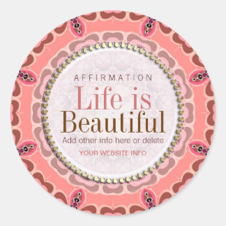 Life is Beautiful Earth Pinks Tribal Sticker