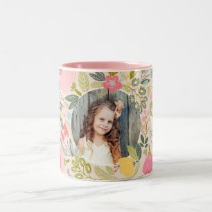 Life is Beautiful   Floral Design Photo Mug